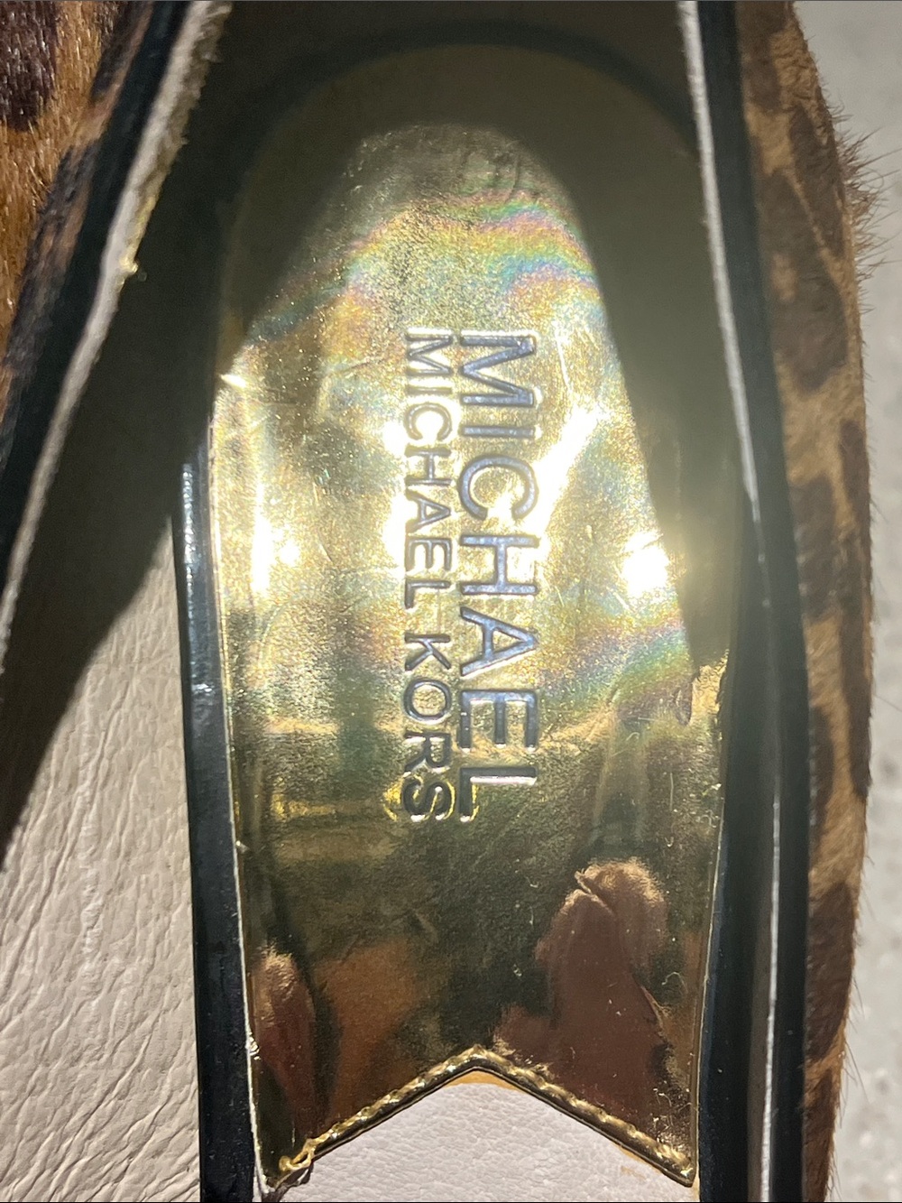 MICHAEL Michael Kors Leopard Print Peep-Toe Heels — Brown & Black - Picture 5 of 9